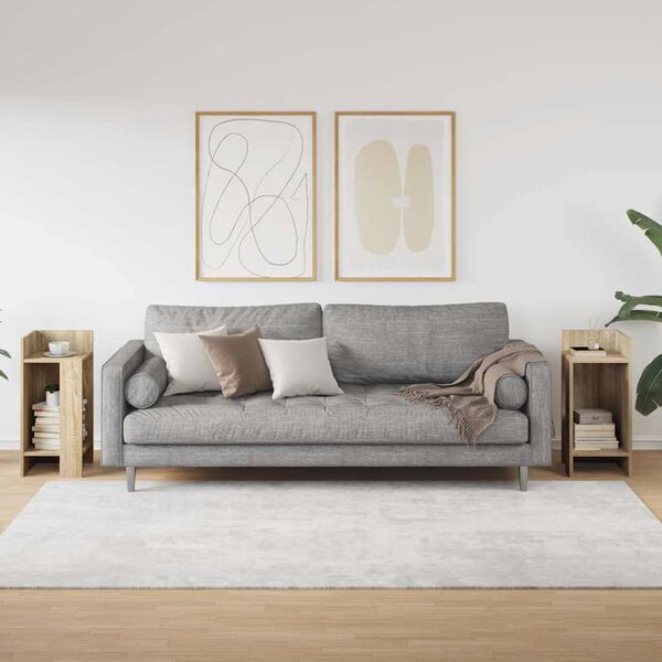 vidaXL Mese laterale 2 buc cu raft Stejar Sonoma 25,5x27x60 cm