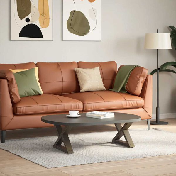 vidaXL Picioare pentru măsuță de cafea, 2 buc., oțel natural, 60 x (30-31,3) cm