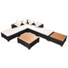 vidaXL Set mobilier de grădină cu perne, 7 piese, negru, poliratan