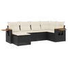 vidaXL Set mobilier de grădină cu perne, 6 piese, negru, poliratan