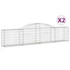 vidaXL Coșuri gabion arcuite, 2 buc., 300x30x60/80 cm, fier galvanizat