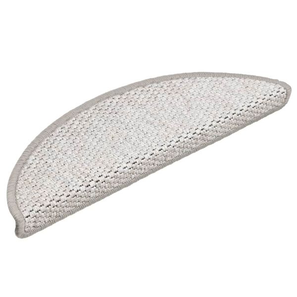 vidaXL Covoraș scări autoadeziv aspect sisal 15 buc. platină 56x17x3cm