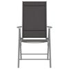 vidaXL Set mobilier de grădină, 7 piese, argintiu și negru, aluminiu