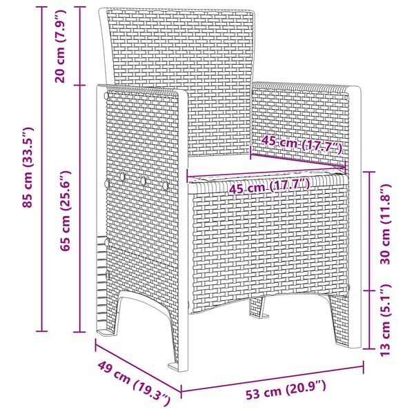 vidaXL Set de masă pentru grădină 11 pcs Maro și taupe Rattan poli
