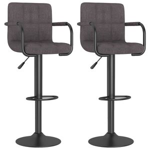 vidaXL Scaune de bar, 2 buc., gri taupe, material textil