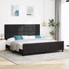 vidaXL Pat cu arcuri cu headboard Negru 200 x 200 cm Catifea