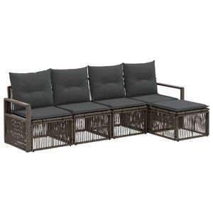 vidaXL Set de canapele pentru grădină 4 pcs Gri poliratan
