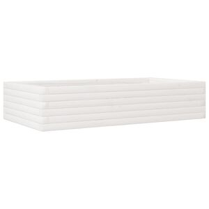 vidaXL Jardinieră de grădină, alb, 110x60x23 cm, lemn masiv de pin