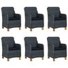 vidaXL Set mobilier de grădină, 7 piese, gri &icirc;nchis