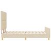vidaXL Cadru de pat cu headboard Crem 160 x 200 cm țesătură