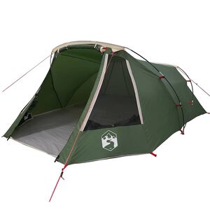 vidaXL Cort tunel pentru 3 persoane Verde și alb 328 x 228 x 115 cm