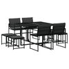 vidaXL Set mobilier de grădină, 9 piese, cu perne, negru, textilenă