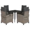 vidaXL Set mobilier de grădină cu perne, 5 piese, gri, poliratan