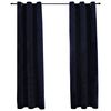vidaXL Perdele opace cu inele, 2 buc., negru, catifea, 37 x 84 cm