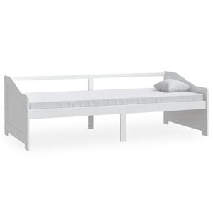 vidaXL Pat de zi cu 3 locuri, alb, 90x200 cm, lemn masiv de pin