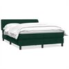 vidaXL Pat box spring cu saltea, verde &icirc;nchis, 160x220 cm, catifea