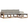 vidaXL Set de canapele de exterior 4 buc. Natural și gri deschis