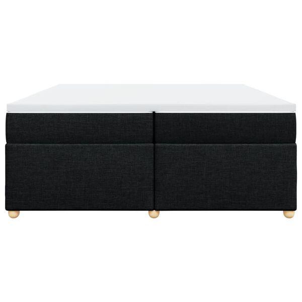 vidaXL Pat box spring cu saltea, negru, 200x200 cm, textil