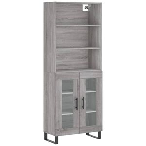 vidaXL Dulap &icirc;nalt, gri sonoma, 69,5x34x180 cm, lemn compozit