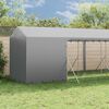 vidaXL Padoc exterior cu acoperiș argintiu 2x14x2,5 m oțel galvanizat
