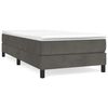 vidaXL Pat box spring cu saltea, gri &icirc;nchis, 90x190 cm, catifea