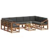 vidaXL Set de canapele de exterior cu pernă 10 pcs Natural și Antracit
