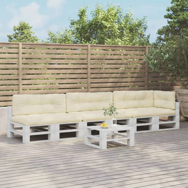 vidaXL Perne de paleți, 7 buc., crem, material textil