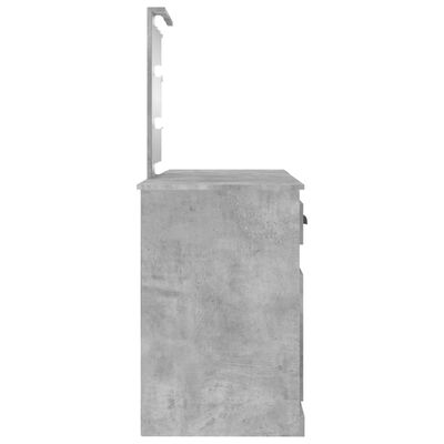 vidaXL Masă de toaletă cu LED, gri beton, 130x50x132,5 cm