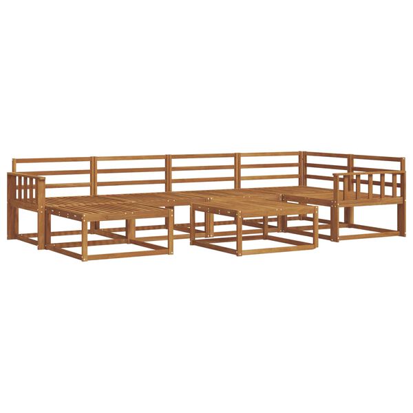 vidaXL Set de canapele de exterior 7 pcs natural Lemn Solid de Acacia