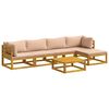 vidaXL Set de canapea 6 buc. natural Lemn Solid de Acacia