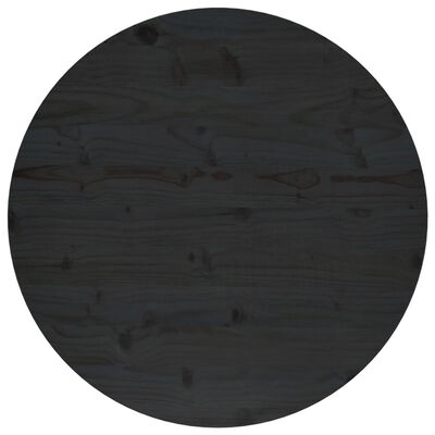 vidaXL Blat de masă, negru, Ø70x2,5 cm, lemn masiv de pin