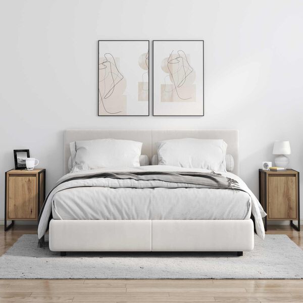 vidaXL Noptieră Stejar artizanal 39,5 x 30 x 50 cm Lemn compozit