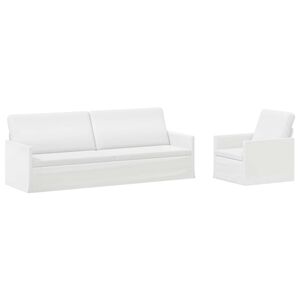vidaXL Set de canapea 2 pcs Alb Țesătură