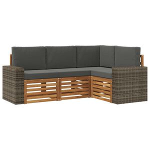 vidaXL Seturi de canapele cu pernă 4 pcs Lemn Solid de Acacia