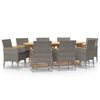 vidaXL Set mobilier de grădină cu perne, 9 piese, gri