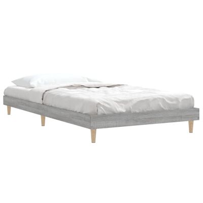 vidaXL Cadru de pat, gri sonoma, 90x200 cm, lemn prelucrat