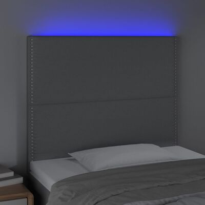 vidaXL Tăblie de pat cu LED, gri deschis, 90x5x118/128 cm, textil