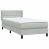 vidaXL Pat box spring cu saltea, gri deschis, 90x220 cm, catifea