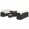 vidaXL Set de canapele pentru grădină 9 buc. Negru Rattan poli