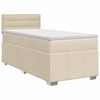 vidaXL Pat boxspring cu saltea cu headboard Crem 100 x 200 cm Țesătură
