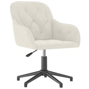 vidaXL Scaun de birou pivotant, crem, catifea