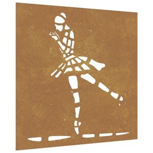 vidaXL Decor perete de grădină 55x55 cm design balerină oțel Corten