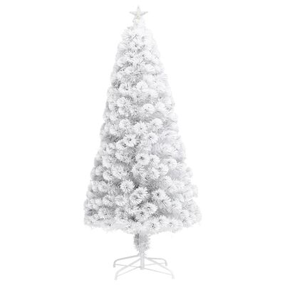 vidaXL Brad de Crăciun artificial pre-iluminat alb 150 cm fibră optică