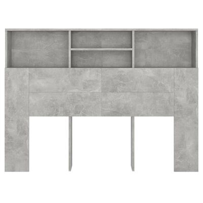 vidaXL Tăblie de pat cu dulap, gri beton, 140x19x103,5 cm