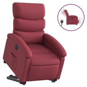vidaXL Fotoliu electric rabatabil cu ridicare, roșu vin, textil