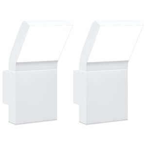 vidaXL Lămpi exterioare de perete cu LED 2 buc. alb, aluminiu turnat