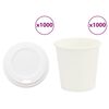 vidaXL Cești de cafea din h&acirc;rtie cu capace 1000 buc 4oz 100ml