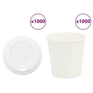 vidaXL Cești de cafea din h&acirc;rtie cu capace 1000 buc 4oz 100ml