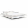 vidaXL Cadru de pat, alb extralucios, 140x190 cm, lemn prelucrat