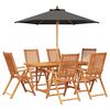 vidaXL Set de dining pentru exterior cu umbrelă 8 buc.